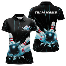 Load image into Gallery viewer, Custom Break Glass Bowling Polo Shirts For Women, Bowling League Shirt Team Uniform IPHW8900