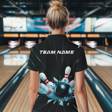 Load image into Gallery viewer, Custom Break Glass Bowling Quarter-Zip Shirts For Women, Bowling League Shirt Team Uniform IPHW8900