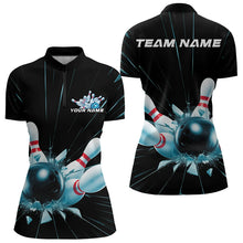 Load image into Gallery viewer, Custom Break Glass Bowling Quarter-Zip Shirts For Women, Bowling League Shirt Team Uniform IPHW8900