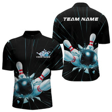 Load image into Gallery viewer, Custom Break Glass Bowling Quarter-Zip Shirts For Men, Bowling League Shirt Team Uniform IPHW8900