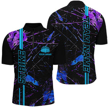 Load image into Gallery viewer, Custom Blue And Purple Strike Bowling Shirts For Men And Women, Camo Bowling Team Jerseys IPHW6425