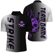 Load image into Gallery viewer, Custom Strike Bowling Team Shirts For Men And Women, Skull Bowling Jerseys With Team Name | Purple IPHW6441