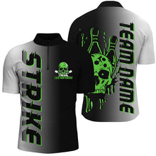 Load image into Gallery viewer, Custom Strike Bowling Team Shirts For Men And Women, Skull Bowling Jerseys With Team Name | Green IPHW6442