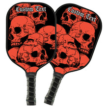 Load image into Gallery viewer, Black And Orange Skulls Customized Picklebal Paddle, Team Pikcleball Paddles Halloween Pickleball Gifts IPHW7488