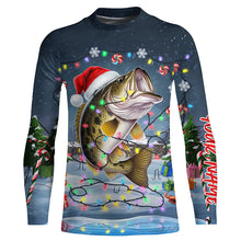 Load image into Gallery viewer, Custom Christmas Largemouth Bass Fishing Shirts, Xmas Bass Fishing Shirt For Men, Women And Kid IPHW7971