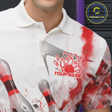 Load image into Gallery viewer, Custom Black And Red Men Bowling Team Shirts, Bowling League Shirt Bowlers Outfit IPHW10782