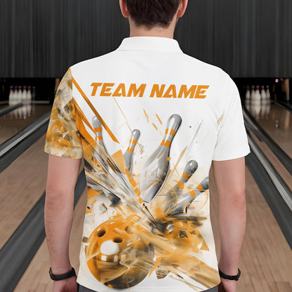 Custom Black And Yellow Men Bowling Team Shirts, Bowling League Shirt Bowlers Outfit IPHW10784