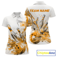 Load image into Gallery viewer, Custom Black And Yellow Women Bowling Team Shirts, Bowling League Shirt Bowlers Outfit IPHW10784
