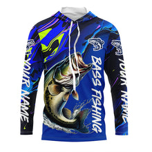 Load image into Gallery viewer, Personalized Largemouth Bass Long Sleeve Tournament Fishing Shirts, Water Camo Bass Fishing Jerseys IPHW6094