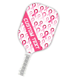 Pink Ribbon Pattern Custom Pickleball Paddle, Breast Cancer Awareness Pickleball Paddles IPHW7501