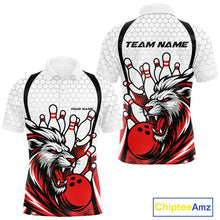 Load image into Gallery viewer, Custom Red Lion Bowling Men Polo Shirt, Lion Bowling Team League Shirt IPHW10124