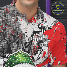 Load image into Gallery viewer, Custom Funny Christmas Bowling Men Polo Shirts, Crazy Bowling Ball Xmas Outfit IPHW10129