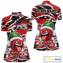 Load image into Gallery viewer, Custom Funny Christmas Bowling Women Quarter-Zip Shirts, Crazy Bowling Ball Xmas Outfit IPHW10131
