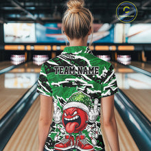 Load image into Gallery viewer, Custom Funny Christmas Bowling Women Polo Shirts, Crazy Bowling Ball Xmas Outfit IPHW10132