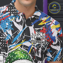 Load image into Gallery viewer, Custom Funny Colorful Christmas Bowling Men Polo Shirts, Crazy Bowling Ball Xmas Outfit IPHW10133