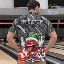 Load image into Gallery viewer, Custom Funny Christmas Bowling Men Quarter-Zip Shirts, Crazy Bowling Ball Xmas Outfit IPHW10134