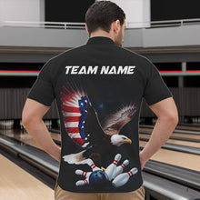 Load image into Gallery viewer, American Flag Eagle Custom Patriotic Bowling Quarter-Zip Shirts For Men, US Bowling League Shirt IPHW8392