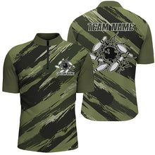 Load image into Gallery viewer, Custom Navy Green Camo Bowling Shirts For Men And Women, Bowling Strike Team Shirts IPHW6449