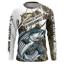 Load image into Gallery viewer, Striped Bass Fishing Custom Long Sleeve Tournament Shirts, Camouflage Striper Fishing Jerseys IPHW6627