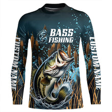 Load image into Gallery viewer, Bass Fishing Customized Long Sleeve Tournament Fishing Shirts, Largemouth Bass Fishing Jerseys IPHW6631