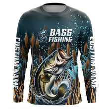 Load image into Gallery viewer, Bass Fishing Customized Long Sleeve Tournament Fishing Shirts, Largemouth Bass Fishing Jerseys IPHW6631