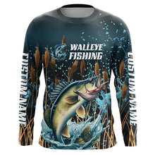 Load image into Gallery viewer, Walleye Fishing Customized Long Sleeve Tournament Fishing Shirts, Walleye Fishing Jerseys IPHW6632