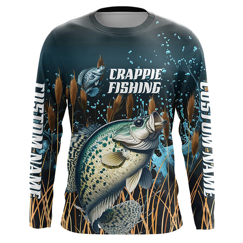 Crappie Fishing Customized Long Sleeve Tournament Fishing Shirts, Crappie Fishing Jerseys IPHW6633