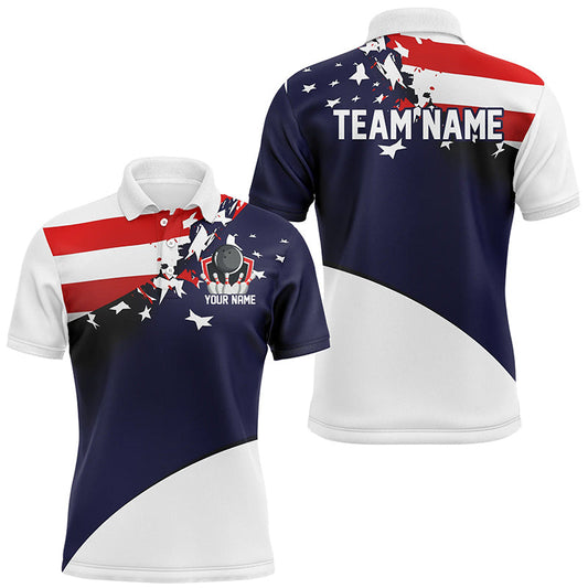 Custom American Flag Bowling Jerseys For Men And Women, Patriotic Bowling Shirts IPHW6968