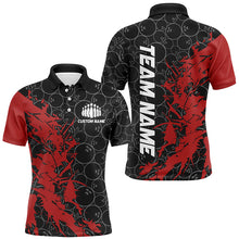 Load image into Gallery viewer, Black And Red Customized Bowling Shirts For Men, Custom Bowling Jerseys Team Bowling Shirts IPHW6982