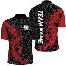 Load image into Gallery viewer, Black And Red Customized Bowling Shirts For Men, Custom Bowling Jerseys Team Bowling Shirts IPHW6982