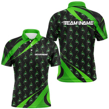 Load image into Gallery viewer, Customized Green Flame Bowling Shirts For Men And Women, Team Bowling Jerseys With Name IPHW6991