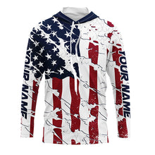 Load image into Gallery viewer, Personalized American Flag Long Sleeve Fishing Shirts Uv Protection, Patriotic Fishing Apparel IPHW6993