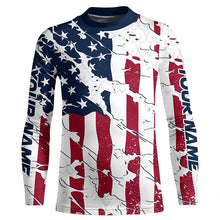 Load image into Gallery viewer, Personalized American Flag Long Sleeve Fishing Shirts Uv Protection, Patriotic Fishing Apparel IPHW6993