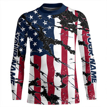 Load image into Gallery viewer, Personalized American Flag Long Sleeve Fishing Shirts Uv Protection, Patriotic Fishing Apparel IPHW6994