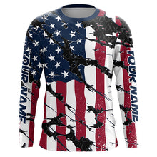 Load image into Gallery viewer, Personalized American Flag Long Sleeve Fishing Shirts Uv Protection, Patriotic Fishing Apparel IPHW6994