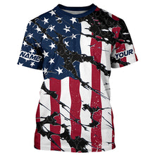 Load image into Gallery viewer, Personalized American Flag Long Sleeve Fishing Shirts Uv Protection, Patriotic Fishing Apparel IPHW6994