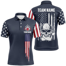 Load image into Gallery viewer, Custom Vintage Skull Bowling Shirts For Men, Retro Style Patriotic Bowling Team Shirts Outfit IPHW5141