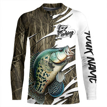 Load image into Gallery viewer, Crappie Fishing Custom Camo Long Sleeve Fishing Shirts, Crappie Fishing Tournament Apparel IPHW7195