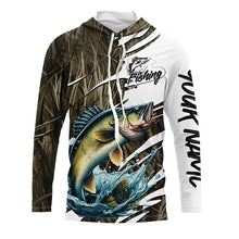 Load image into Gallery viewer, Walleye Fishing Custom Camo Long Sleeve Fishing Shirts, Walleye Fishing Tournament Apparel IPHW7196