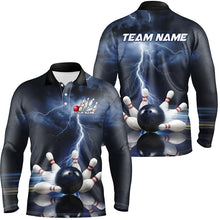 Load image into Gallery viewer, Custom Striking Thunder Lightning Bowling Shirts For Men, Bowling Team Jersey Bowler Outfit IPHW7975