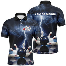 Load image into Gallery viewer, Custom Striking Thunder Lightning Bowling Shirts For Men, Bowling Team Jersey Bowler Outfit IPHW7975