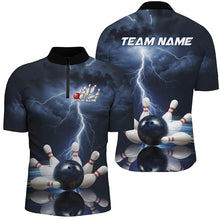 Load image into Gallery viewer, Custom Striking Thunder Lightning Bowling Shirts For Men, Bowling Team Jersey Bowler Outfit IPHW7975