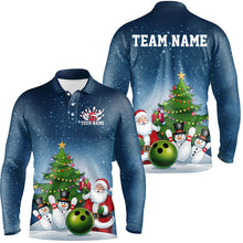 Load image into Gallery viewer, Custom Christmas Bowling Shirts For Men, Funny Santa Xmas Bowling Tournament Shirt Bowler Gift IPHW7977