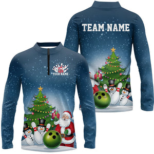 Custom Christmas Bowling Shirts For Men, Funny Santa Xmas Bowling Tournament Shirt Bowler Gift IPHW7977