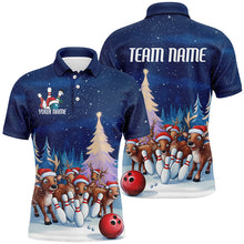 Load image into Gallery viewer, Custom Funny Christmas Reindeer Bowling Shirts For Men, Xmas Bowling Outfit Bowler Gifts IPHW7978