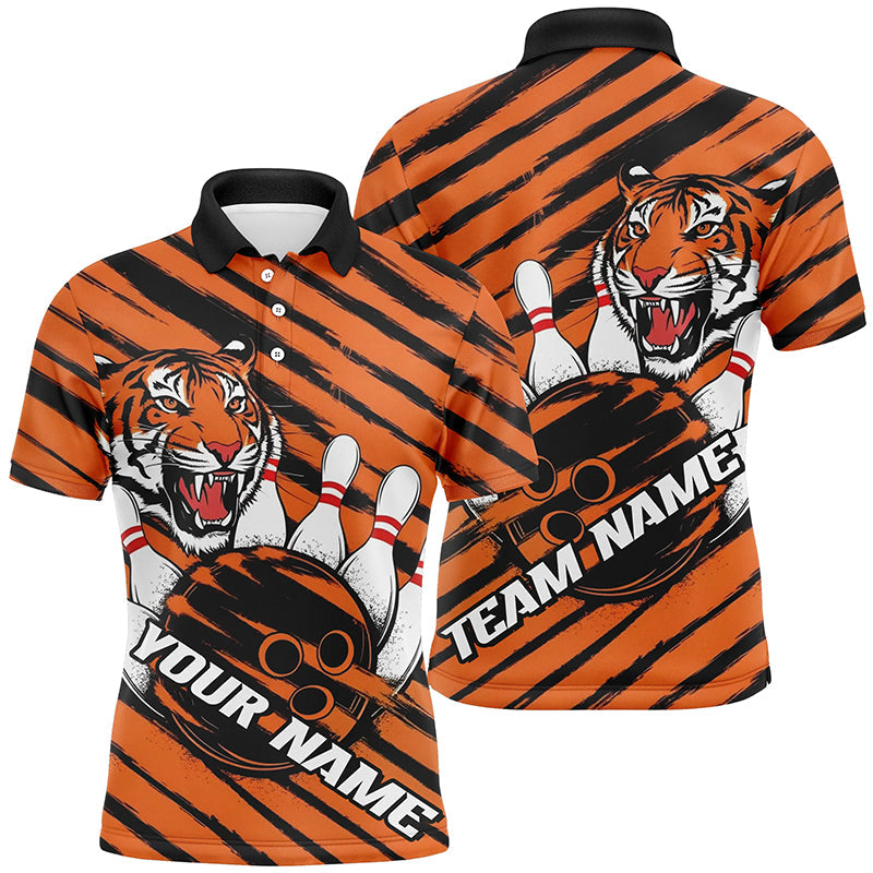 Custom Tiger Bowling Shirts For Men, Tiger Bowling Team Shirt Bowler Uniform Outfits IPHW7981