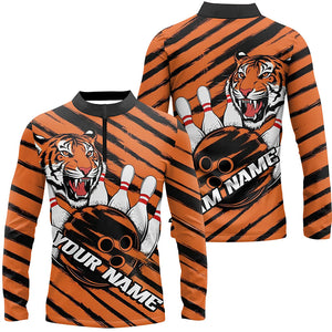 Custom Tiger Bowling Shirts For Men, Tiger Bowling Team Shirt Bowler Uniform Outfits IPHW7981