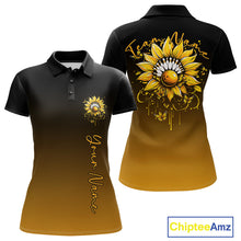 Load image into Gallery viewer, Custom Butterfly Sunflower Bowling Women Polo Shirts, Sunflower Bowling Tournament Shirt IPHW10263