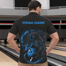 Load image into Gallery viewer, Custom Black And Blue Dragon Bowling Quarter-Zip Shirts For Men, Bowling Tournament Team Shirt IPHW8419