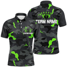 Load image into Gallery viewer, Green Camo Bowling Pulse Heartbeat Custom Team Shirts For Men And Women, Camouflage Bowler Outfit IPHW6487